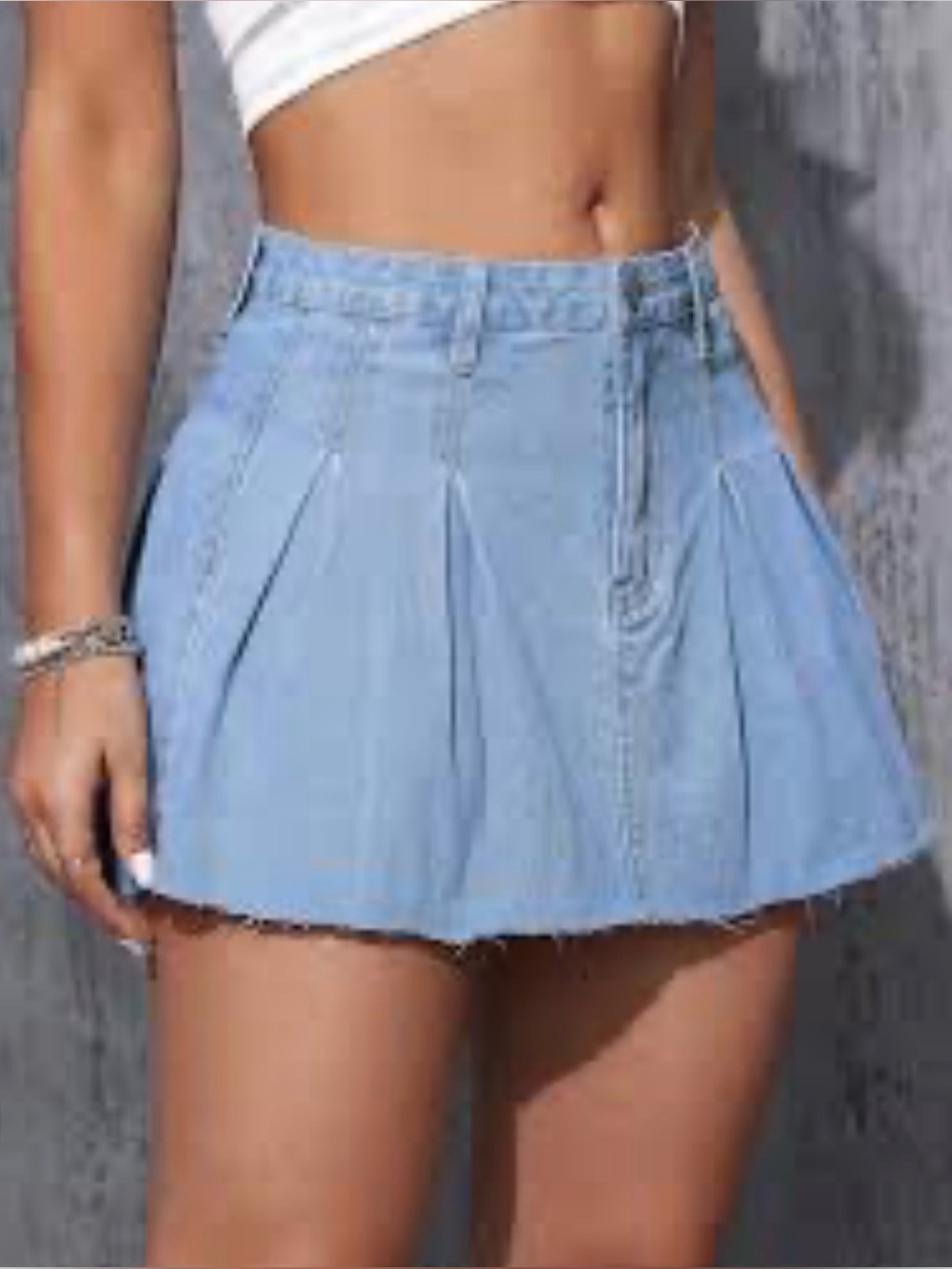 Denim pleated Skirt